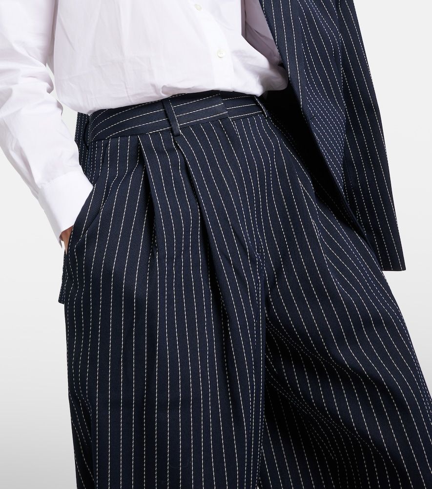 Pantalones anchos Ripley de sarga a rayas - The Frankie Shop - Modalova