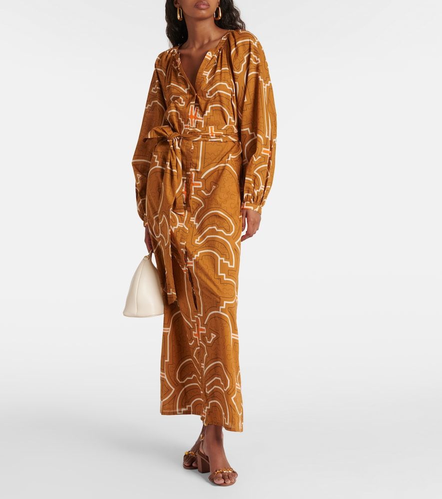 Vestido largo de algodón estampado - Johanna Ortiz - Modalova