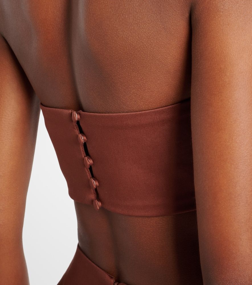 Shell-embellished cotton-blend bra top - Adriana Degreas - Modalova