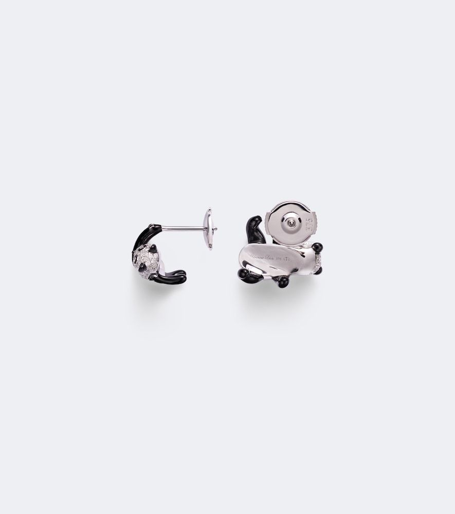 Panda 9kt white gold earrings with diamonds - Yvonne Leon - Modalova