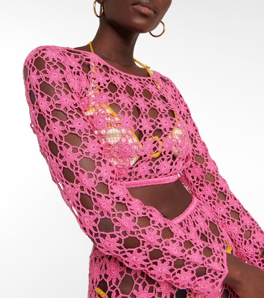 Top cropped Bella in crochet di cotone - Anna Kosturova - Modalova