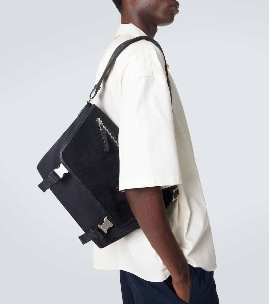 Bolso cruzado Flex Medium de lona y ante - Loewe - Modalova