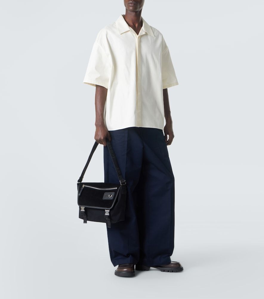 Bolso cruzado Flex Medium de lona y ante - Loewe - Modalova