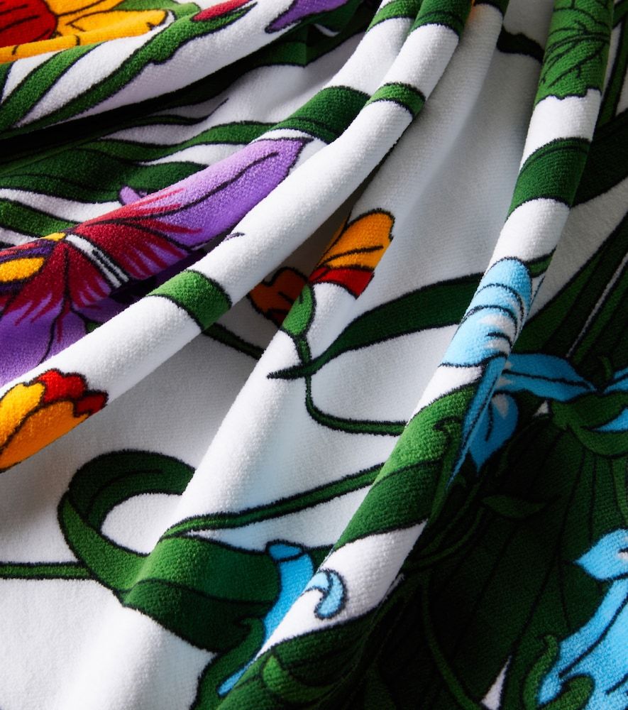 Toalla de playa Flora de rizo de algodón - Gucci - Modalova