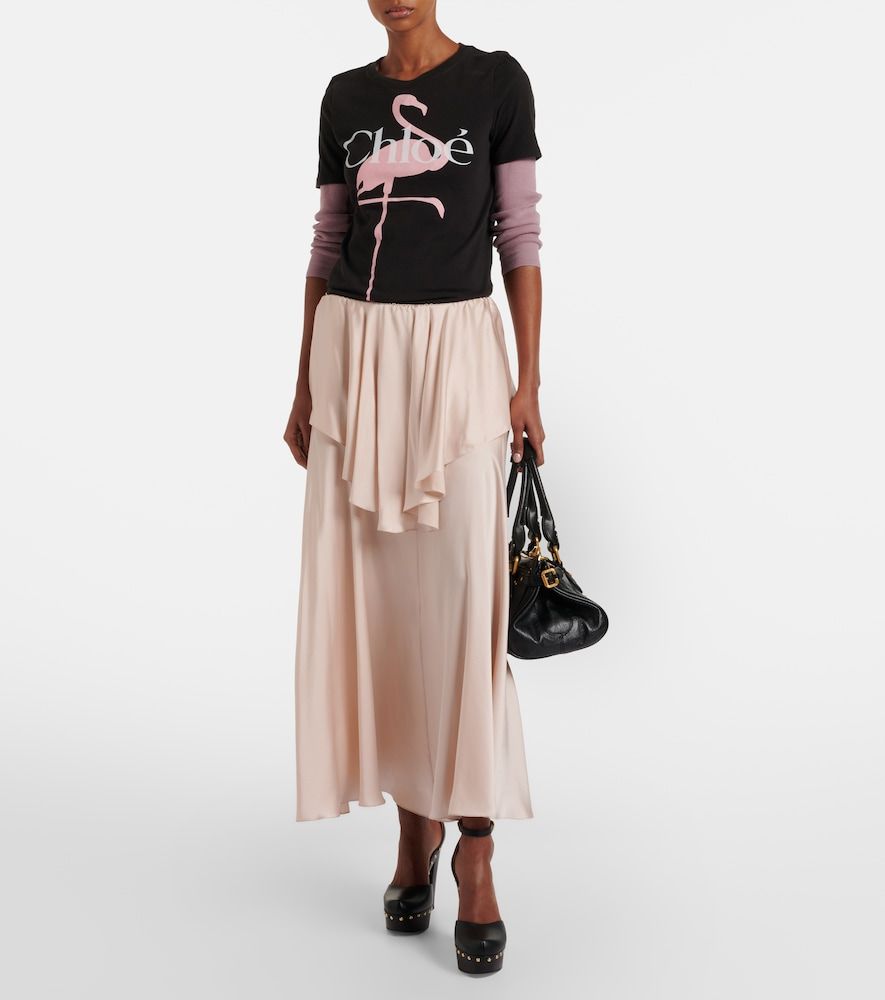 Chloé Top in maglia di cotone a coste - Chloe - Modalova