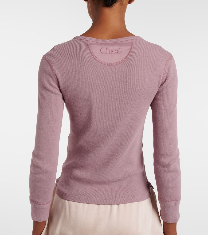 Chloé Top in maglia di cotone a coste - Chloe - Modalova