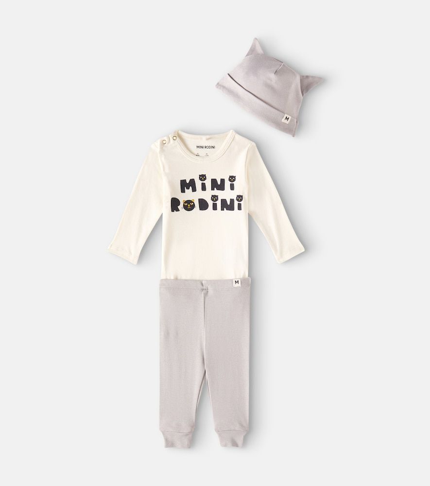 Bebé - set Cats de body, gorro y pantalones - Mini Rodini - Modalova