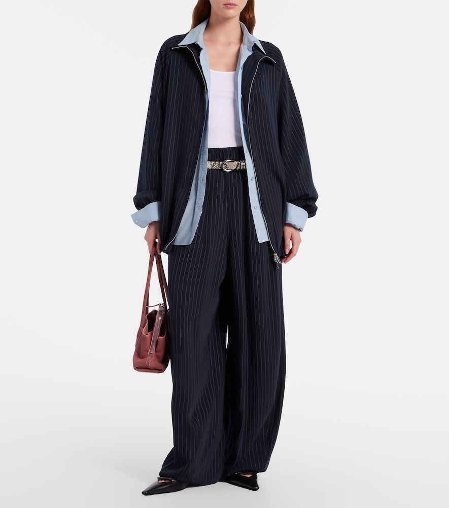 Oakdale pinstripe wide-leg pants - The Frankie Shop - Modalova