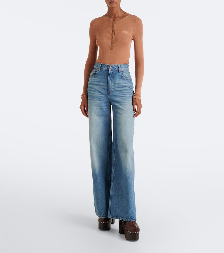 Chloé Zuecos con plataforma Talis de piel - Chloe - Modalova
