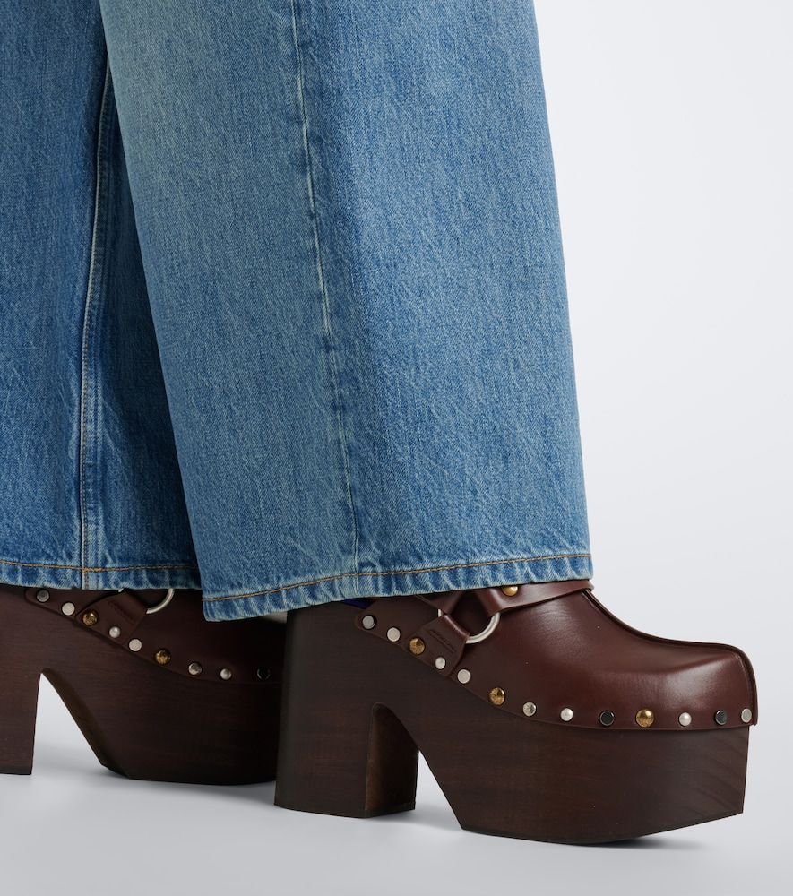 Chloé Zuecos con plataforma Talis de piel - Chloe - Modalova