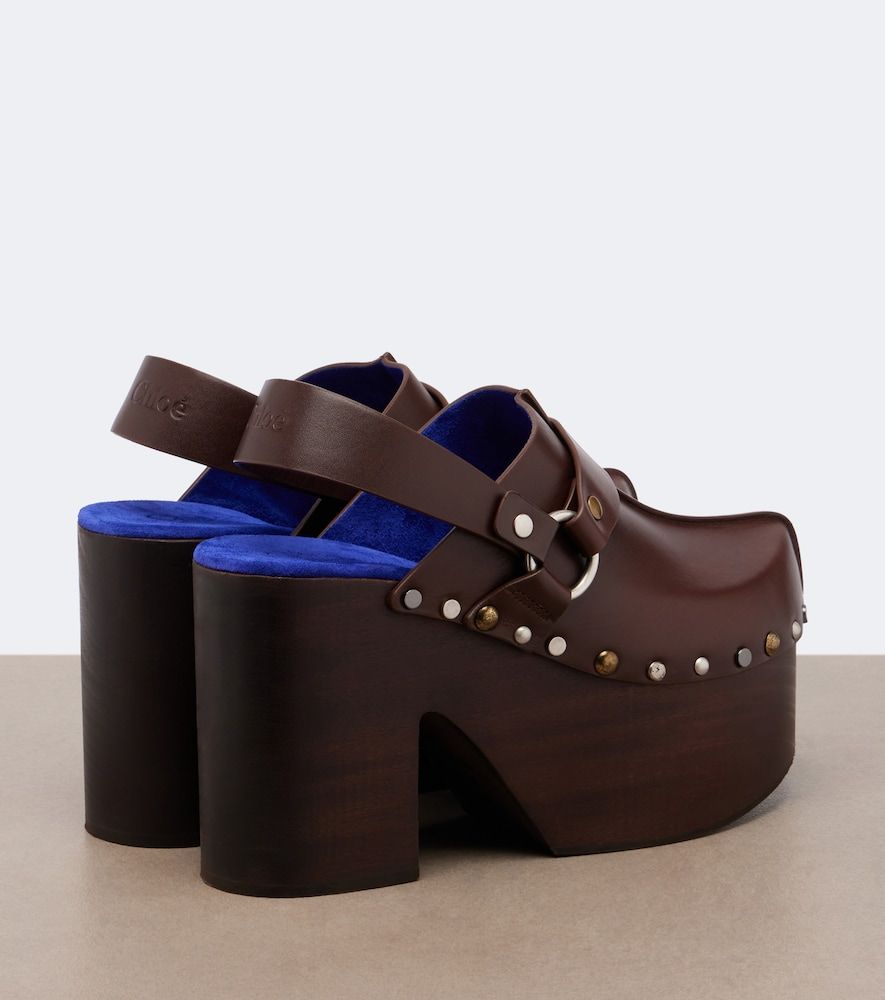 Chloé Zuecos con plataforma Talis de piel - Chloe - Modalova