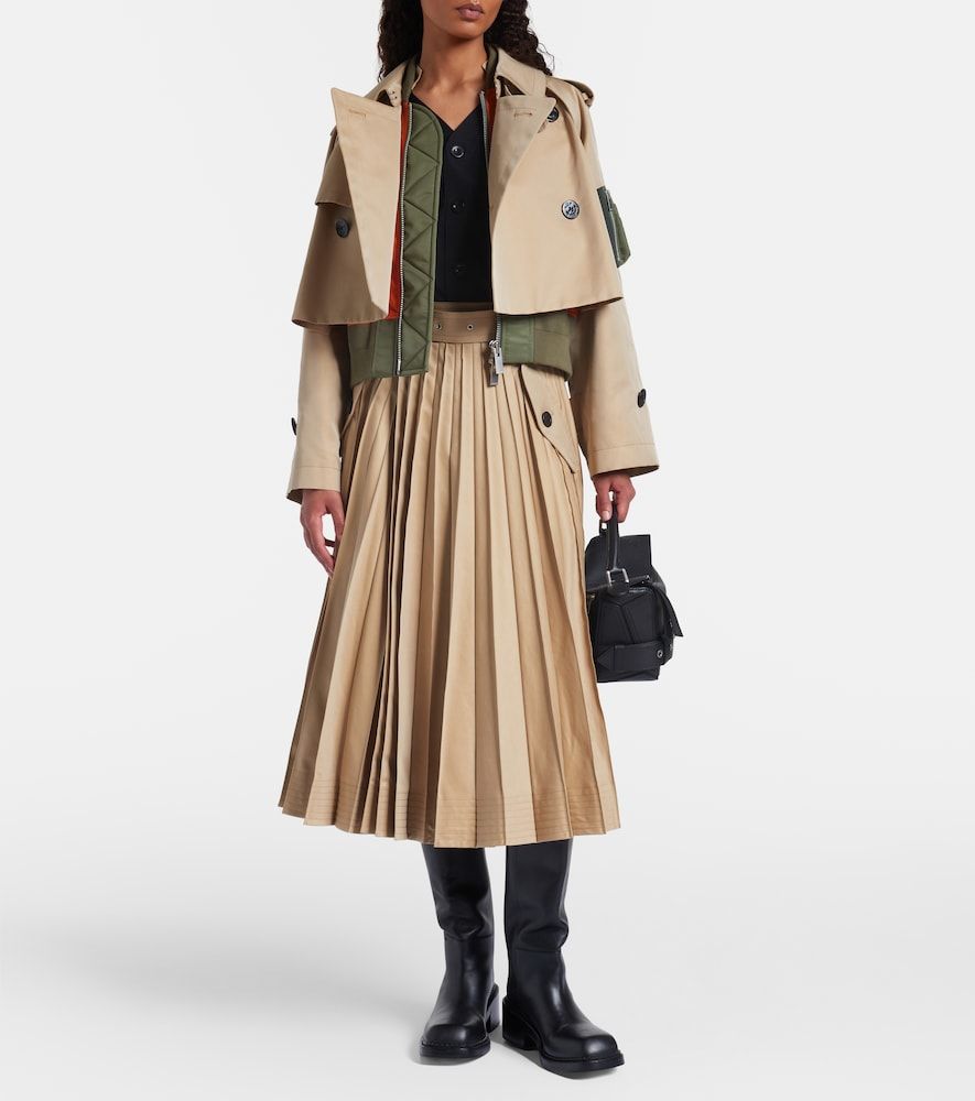 Giacca in gabardine e twill di misto cotone - Sacai - Modalova