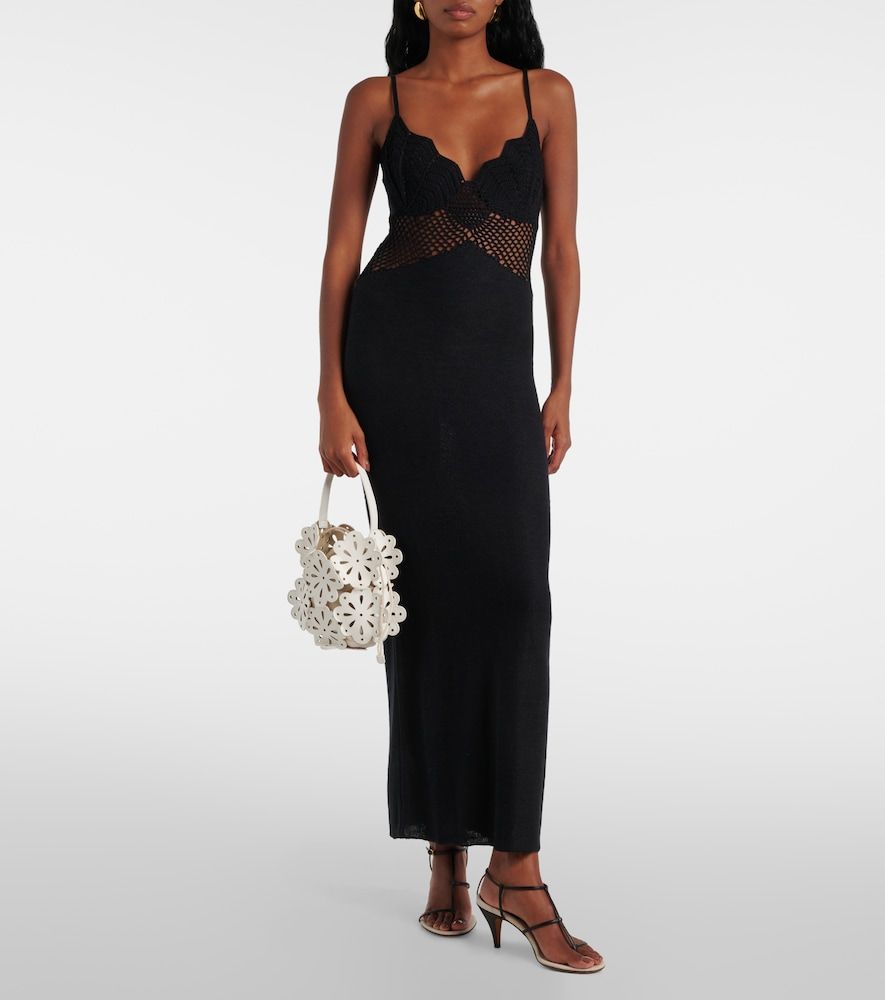 Vestido largo Tara de algodón con croché - Staud - Modalova