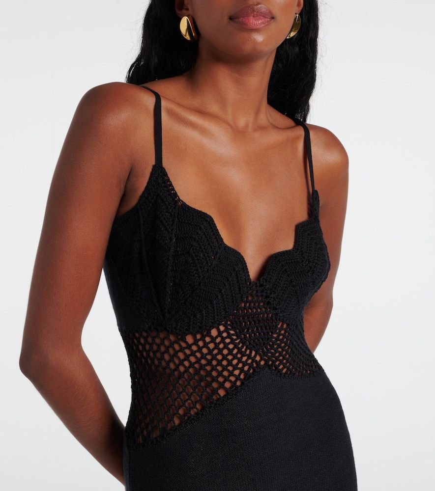 Vestido largo Tara de algodón con croché - Staud - Modalova