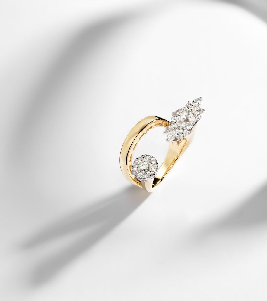 Golden Strada 18kt yellow and white ring with diamonds - Yeprem - Modalova