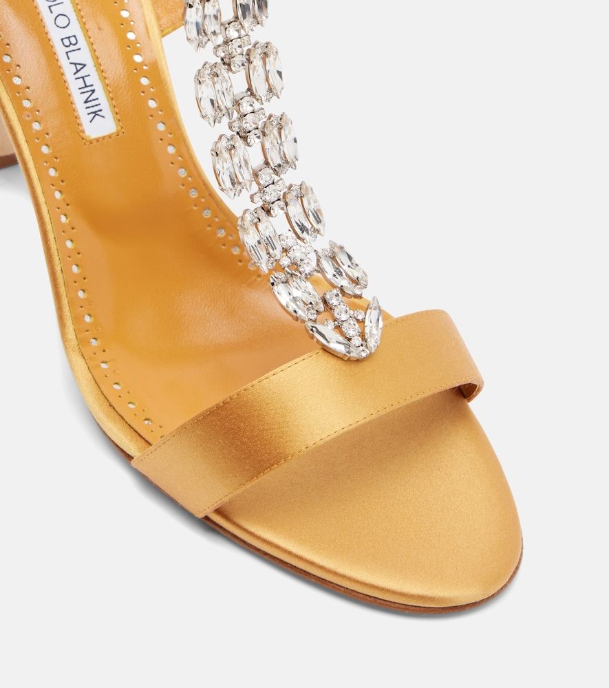 Verzierte Sandalen aus Satin - Manolo Blahnik - Modalova