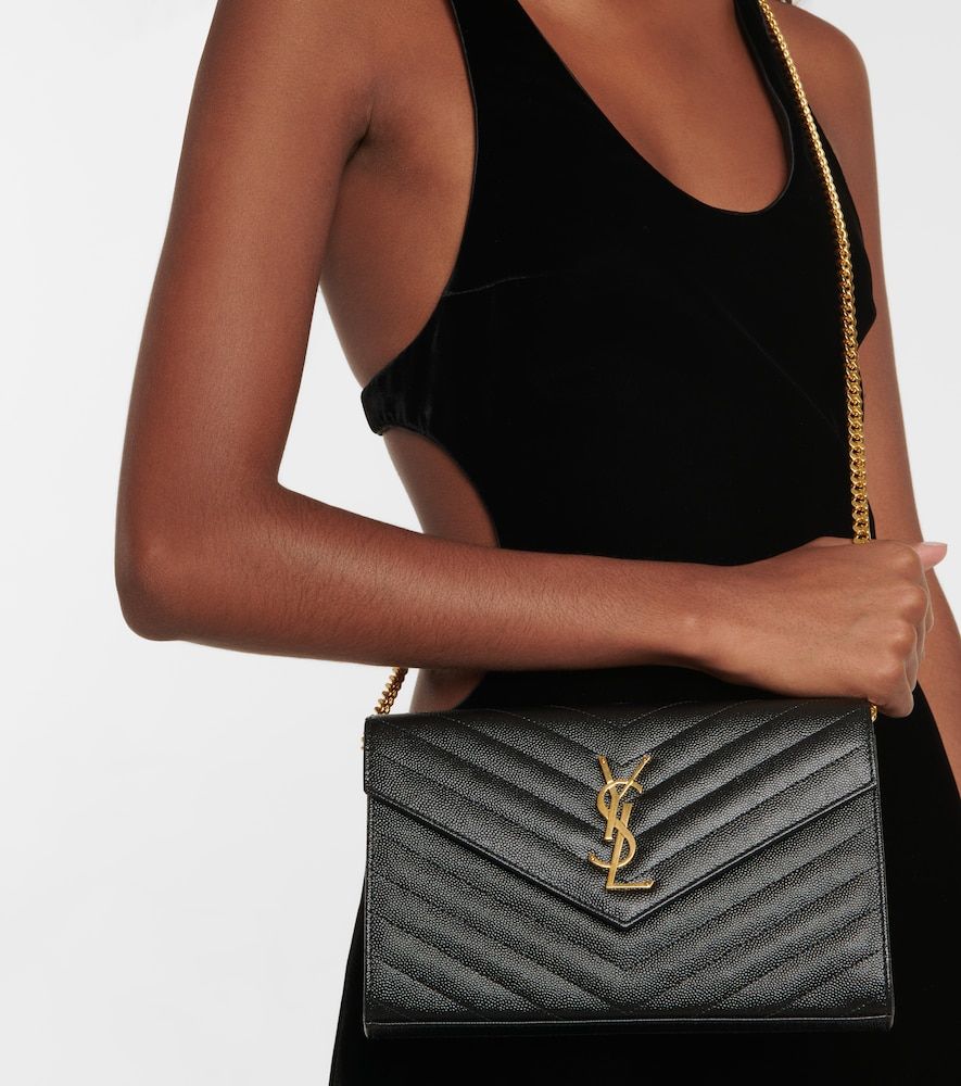 Cassandre matelasse leather wallet on chain - Saint Laurent - Modalova