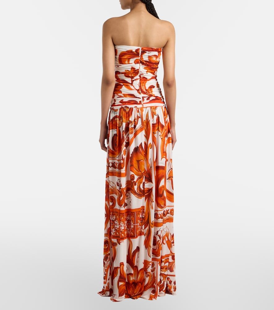 Vestido largo Majolica de organza - Dolce&Gabbana - Modalova