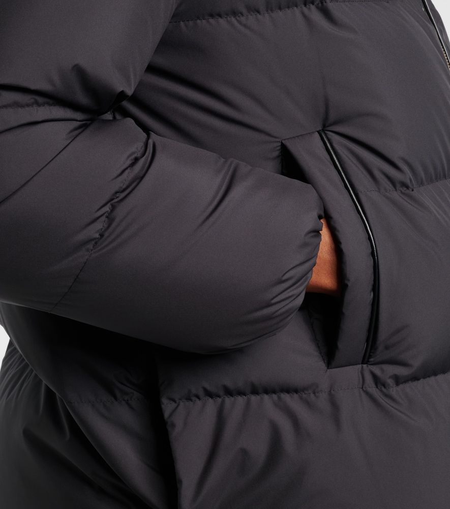 Moncler Leather-trimmed down jacket - Moncler - Modalova