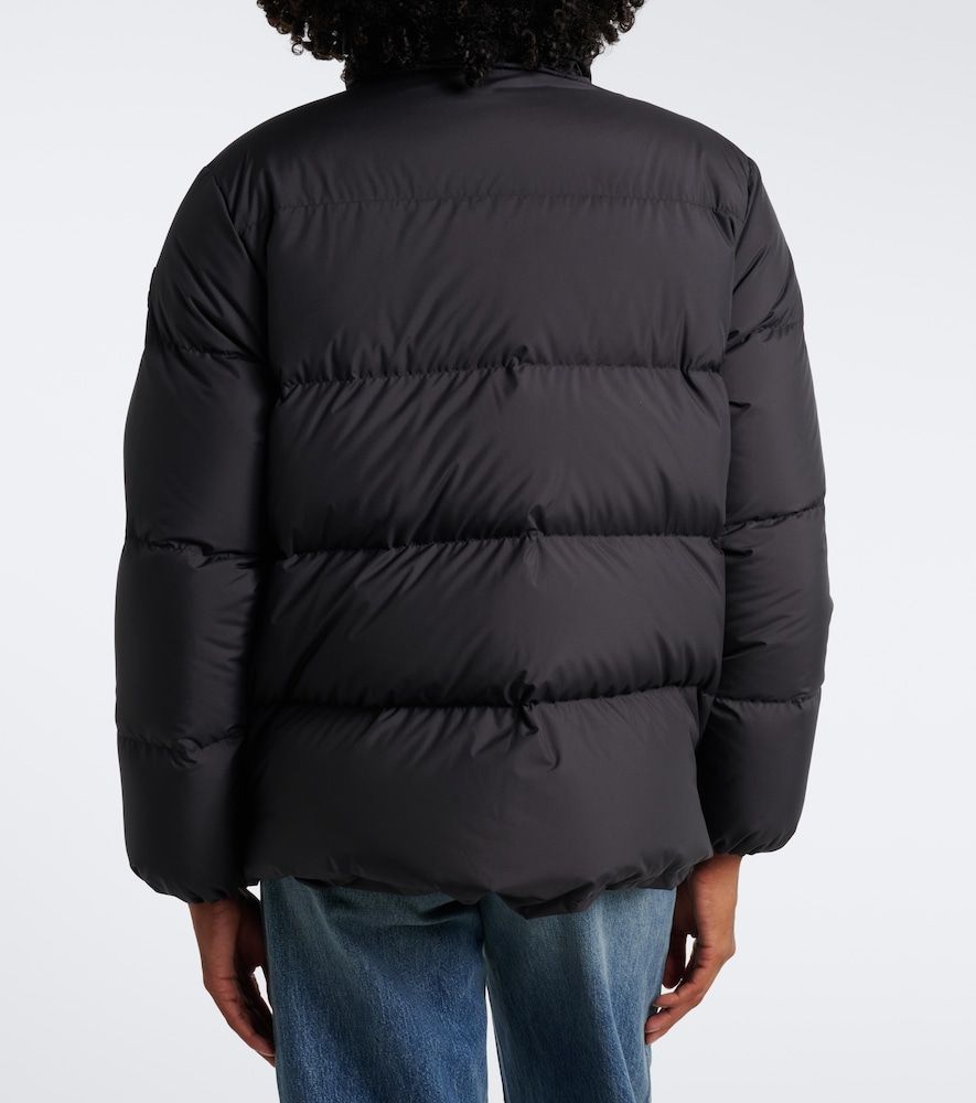Moncler Leather-trimmed down jacket - Moncler - Modalova