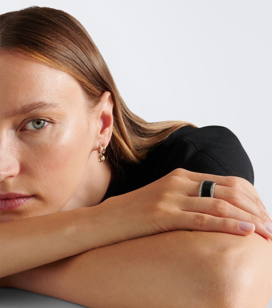 Set de anillos para smart ring Midi en oro blanco de 18 ct con diamantes - Suzanne Kalan - Modalova
