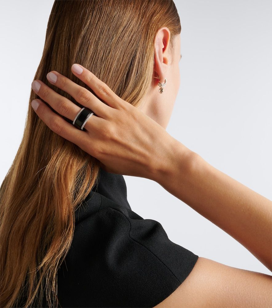 Set de anillos para smart ring Midi en oro blanco de 18 ct con diamantes - Suzanne Kalan - Modalova