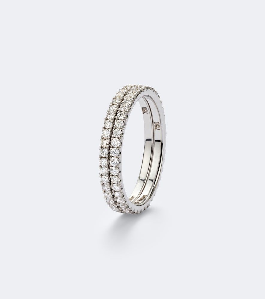 Set de anillos para smart ring Midi en oro blanco de 18 ct con diamantes - Suzanne Kalan - Modalova