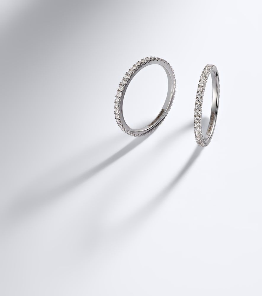 Set de anillos para smart ring Midi en oro blanco de 18 ct con diamantes - Suzanne Kalan - Modalova