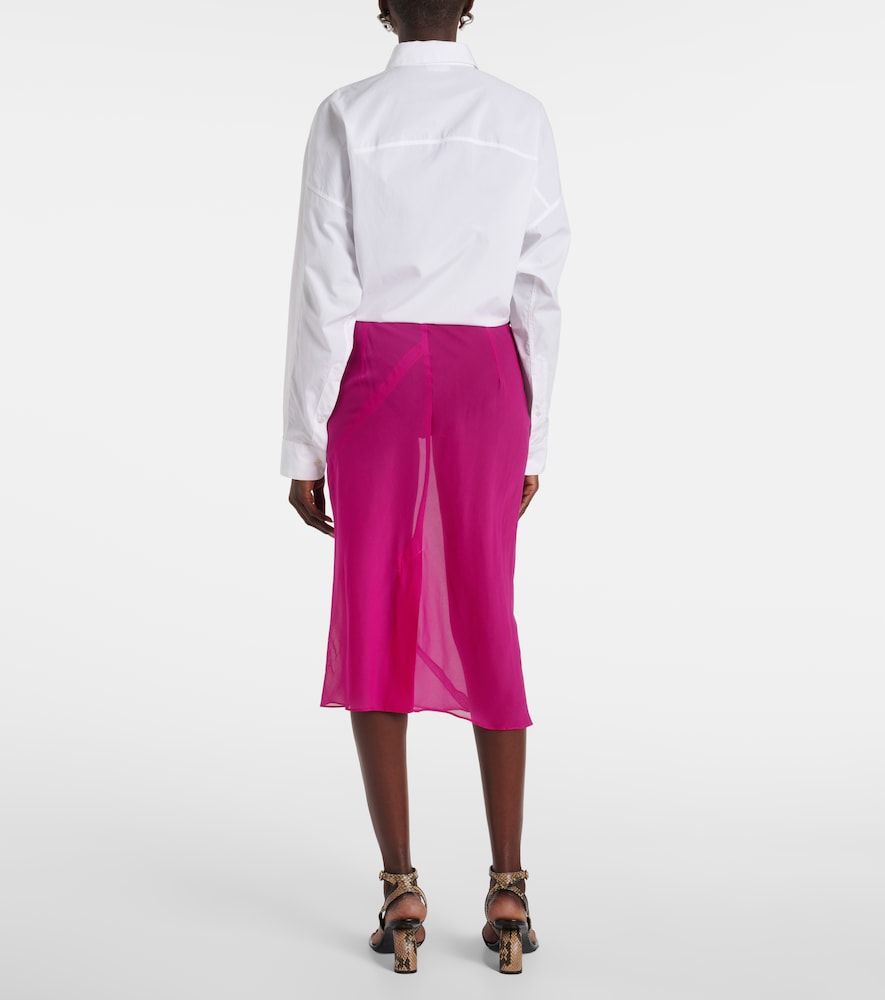 Falda midi en satén de mezcla de seda - Dries Van Noten - Modalova