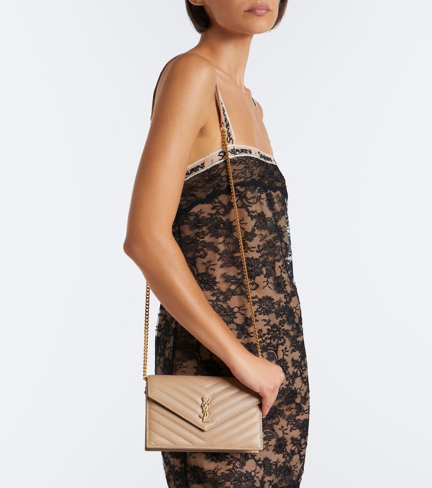 Cassandre Envelope leather wallet on chain - Saint Laurent - Modalova