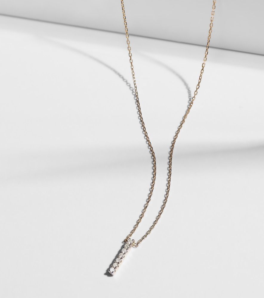 Collar La Barre de oro de 14 ct con diamantes - Mateo - Modalova