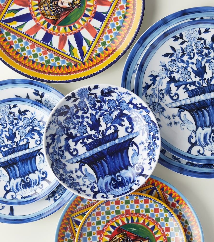 Set de 2 platos llanos Blu Mediterraneo - Dolce&Gabbana Casa - Modalova
