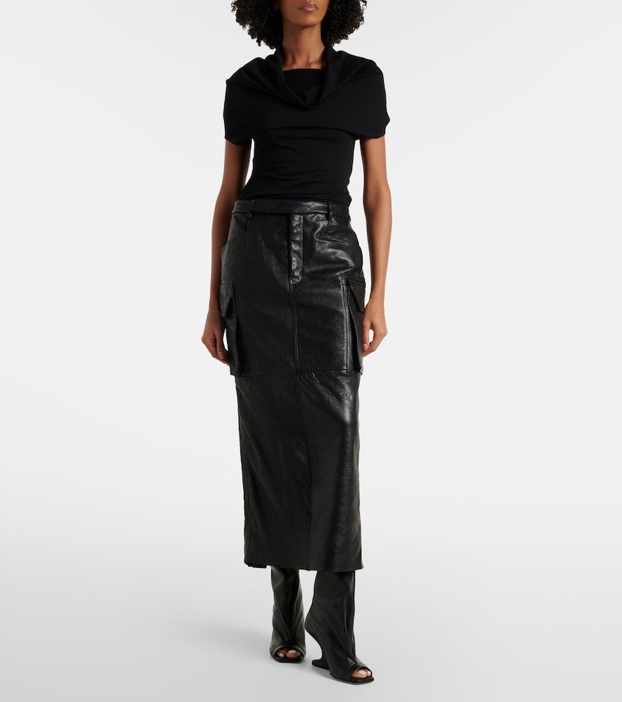 Falda midi cargo Firbanks de piel - Rick Owens - Modalova