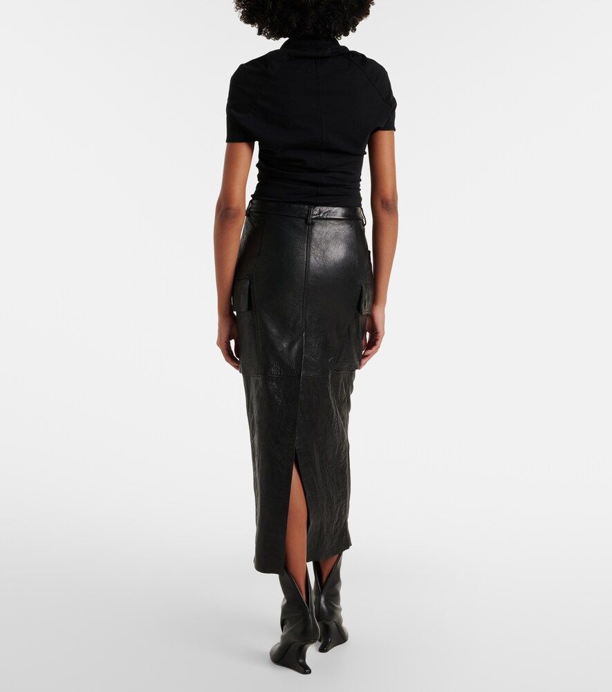 Falda midi cargo Firbanks de piel - Rick Owens - Modalova