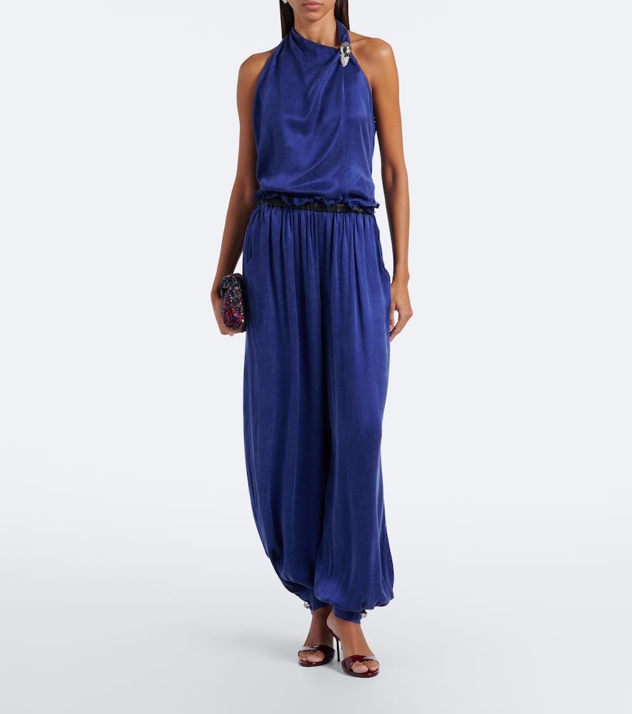 Leather-trimmed balloon pants - Jacques Wei - Modalova