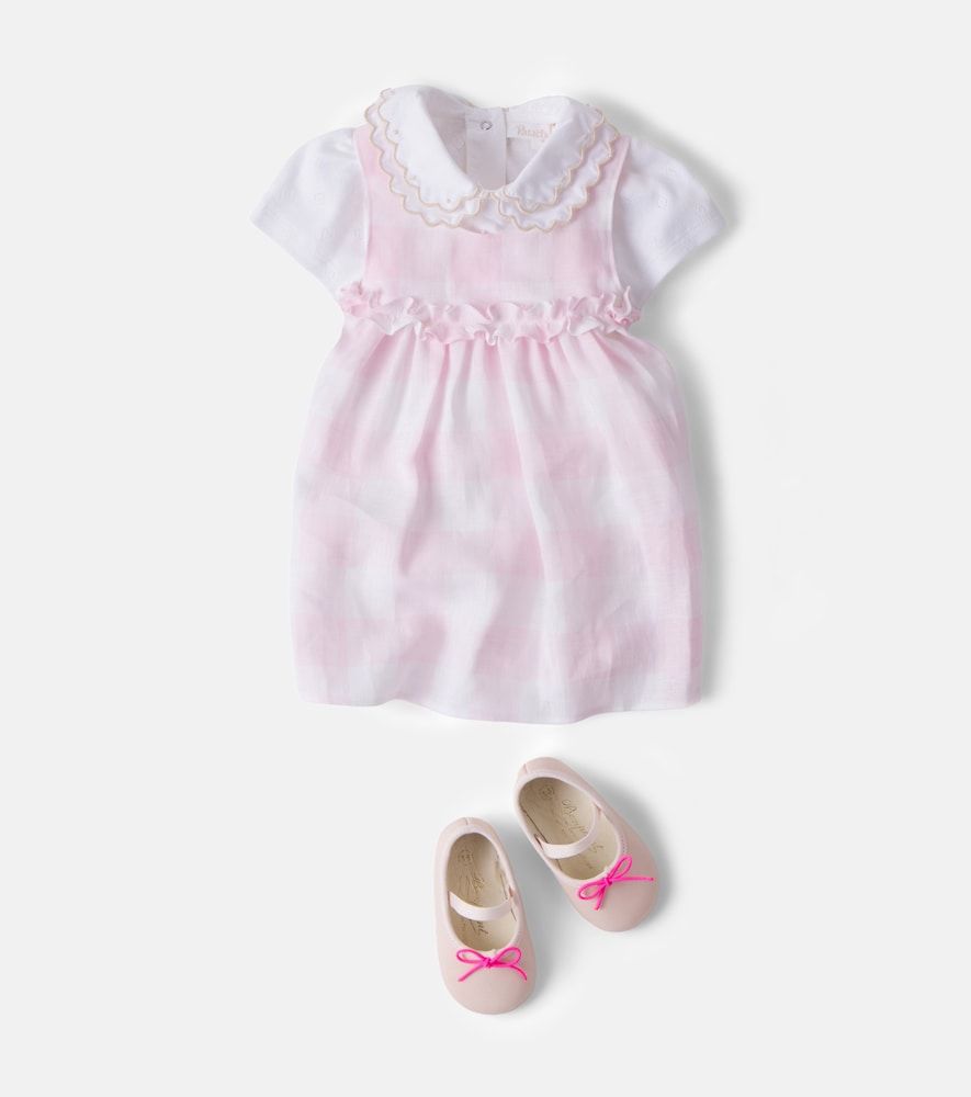 Bebé - set de vestido y braga de lino a cuadros - Il Gufo - Modalova