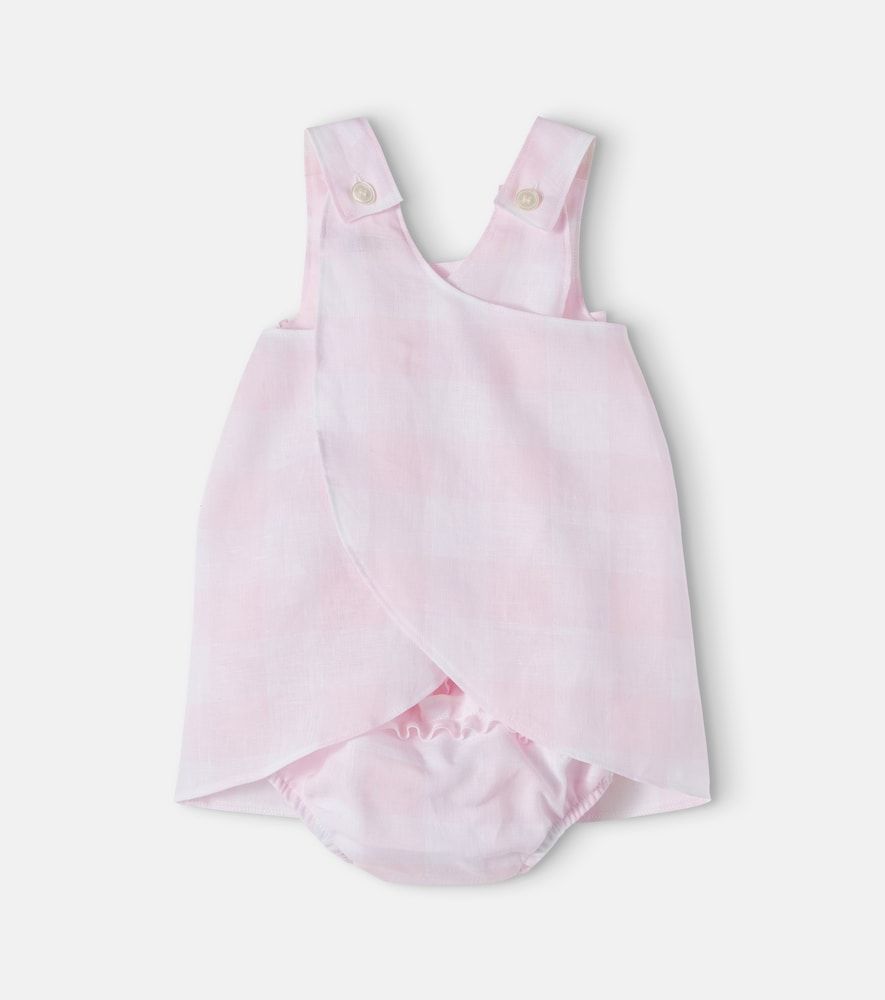 Bebé - set de vestido y braga de lino a cuadros - Il Gufo - Modalova
