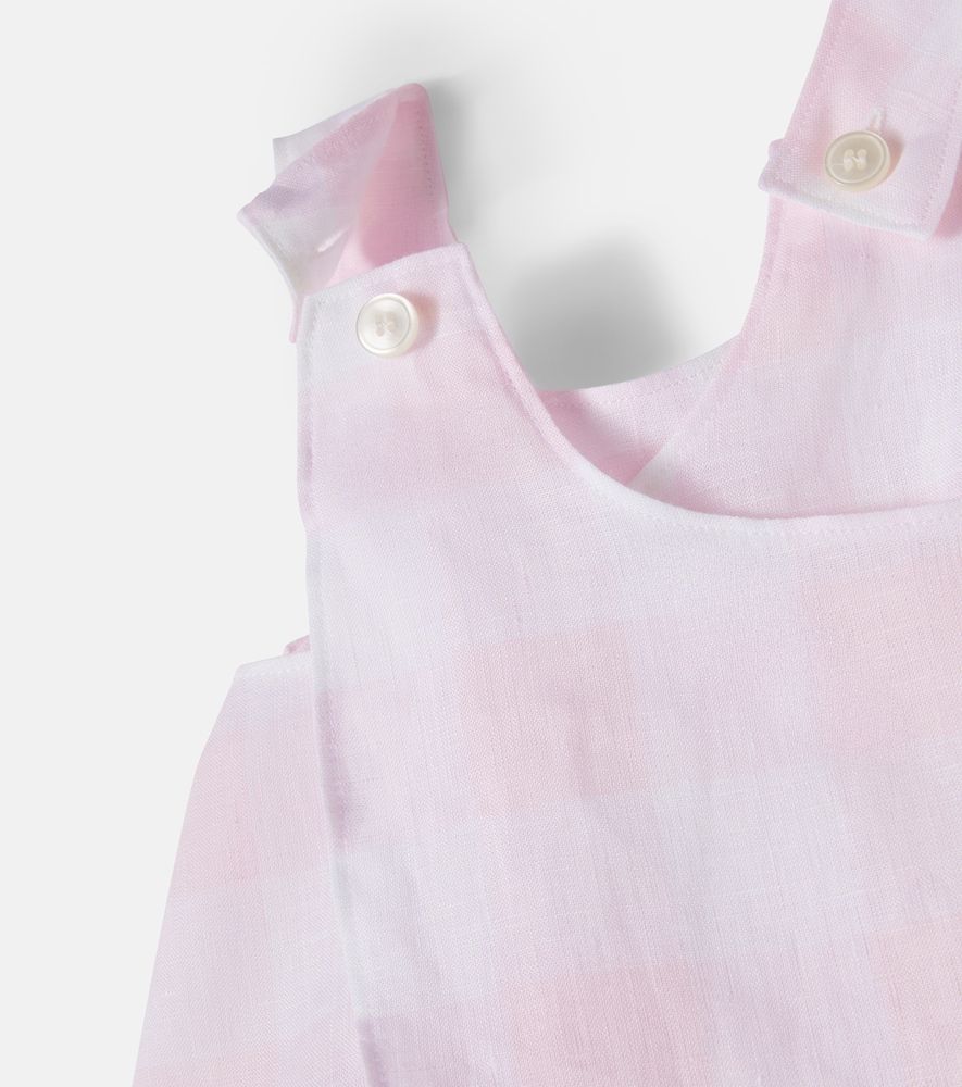 Bebé - set de vestido y braga de lino a cuadros - Il Gufo - Modalova