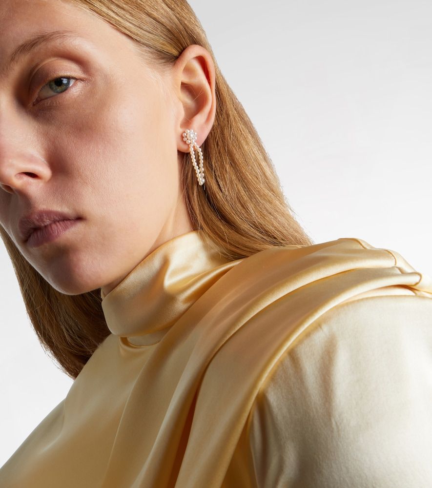 Pendientes Promenade de Fleur de oro de 14 ct con perlas de agua dulce - Sophie Bille Brahe - Modalova