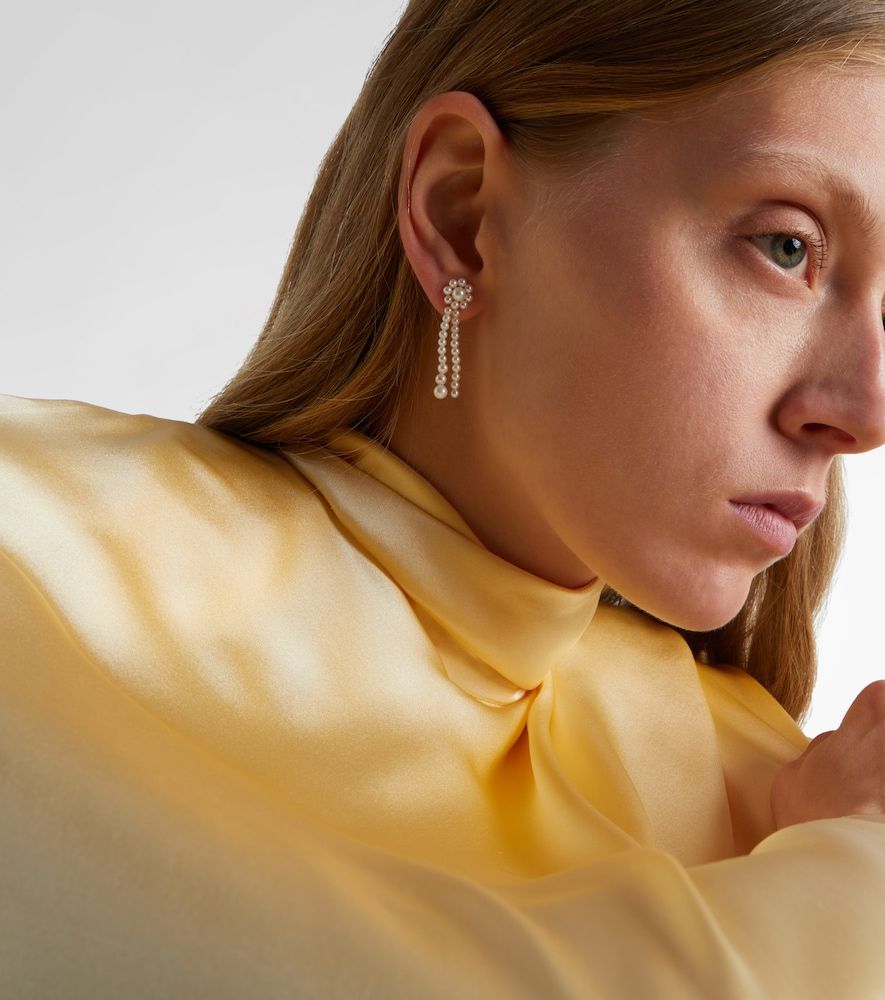 Pendientes Promenade de Fleur de oro de 14 ct con perlas de agua dulce - Sophie Bille Brahe - Modalova