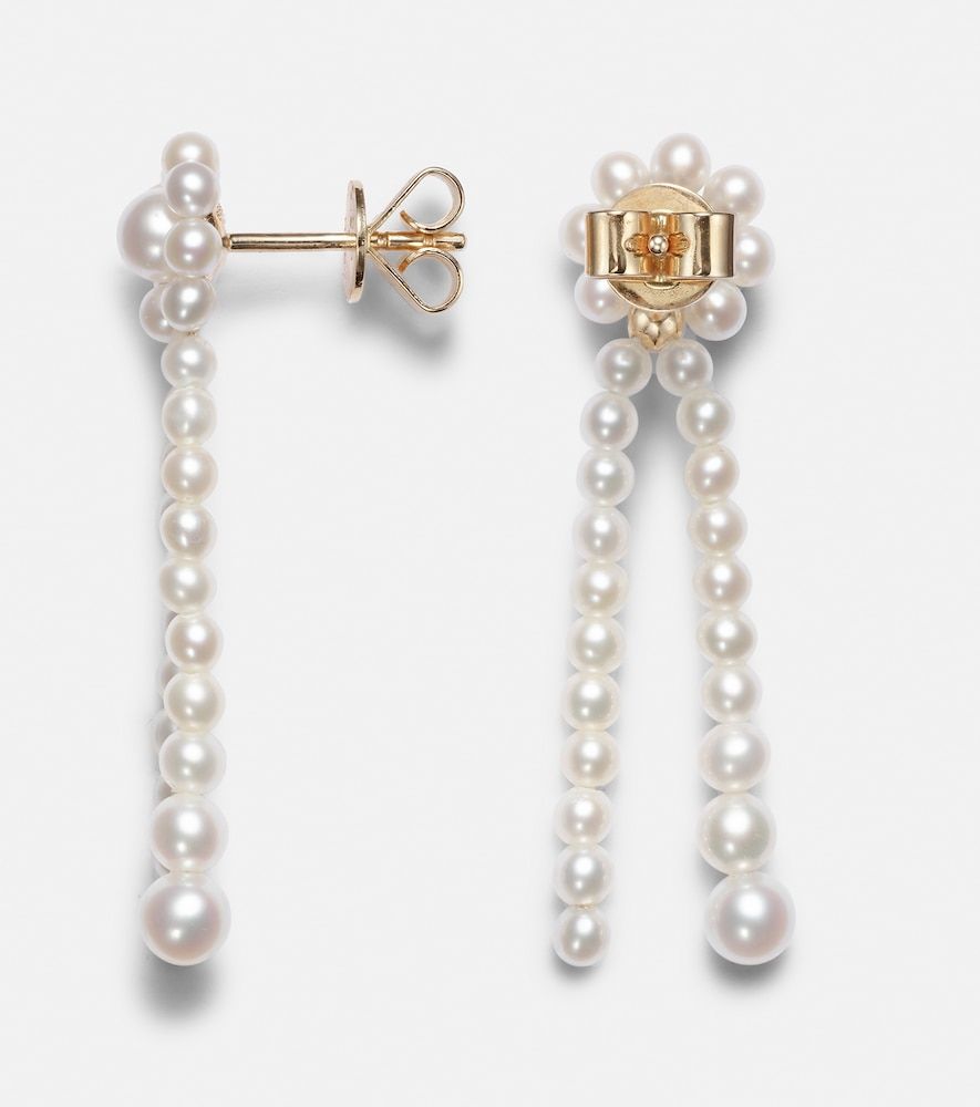 Pendientes Promenade de Fleur de oro de 14 ct con perlas de agua dulce - Sophie Bille Brahe - Modalova