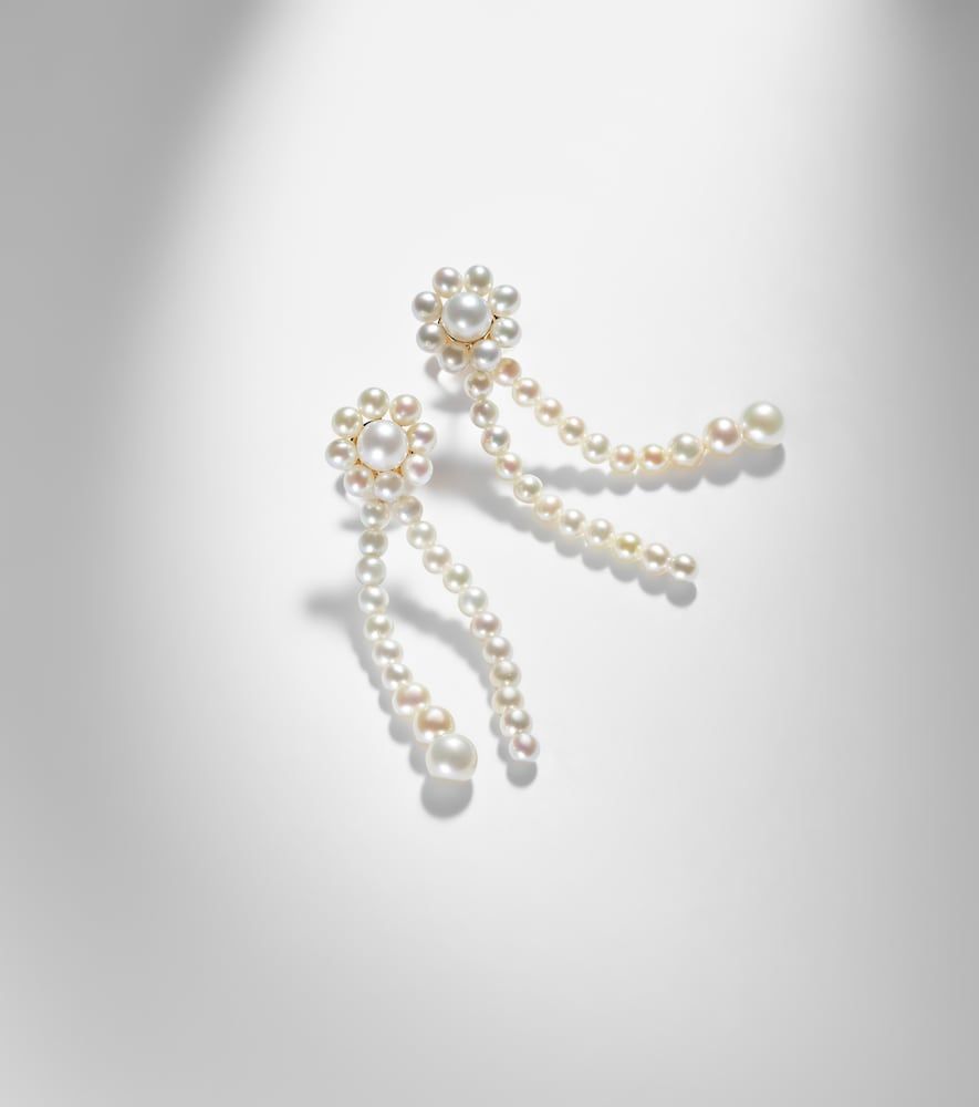 Pendientes Promenade de Fleur de oro de 14 ct con perlas de agua dulce - Sophie Bille Brahe - Modalova