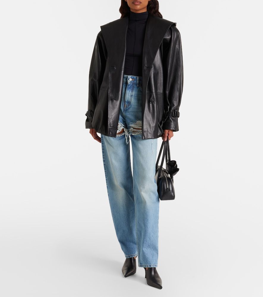 Distressed embellished wide-leg jeans - Area - Modalova