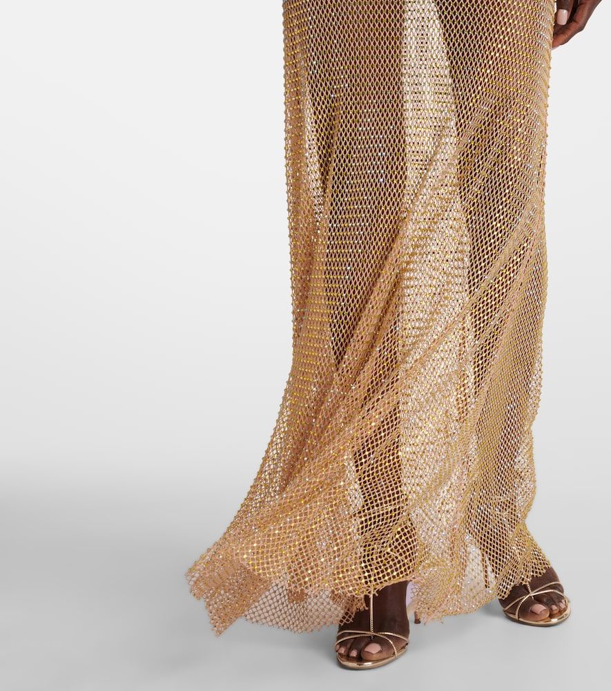 Crystal-embellished mesh maxi skirt - Self-Portrait - Modalova
