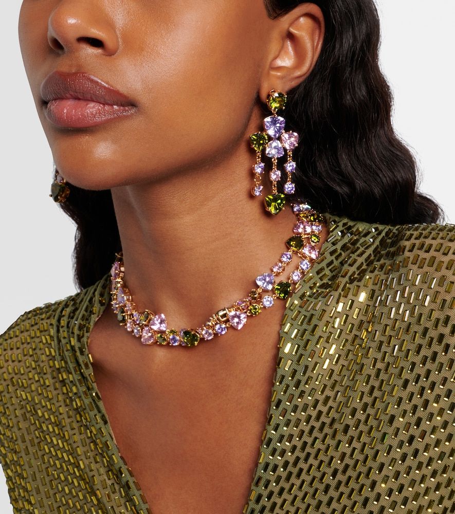 Orecchini pendenti con cristalli - Self-Portrait - Modalova