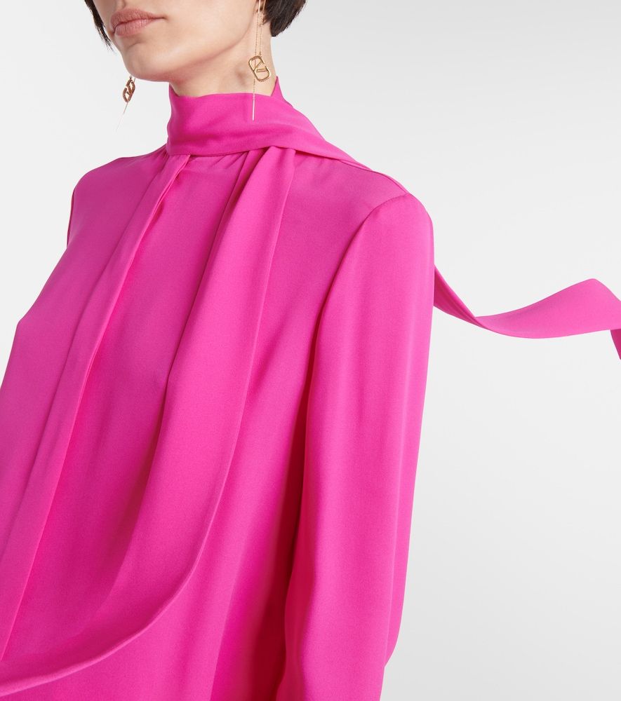 Tie-neck silk georgette blouse - Valentino - Modalova