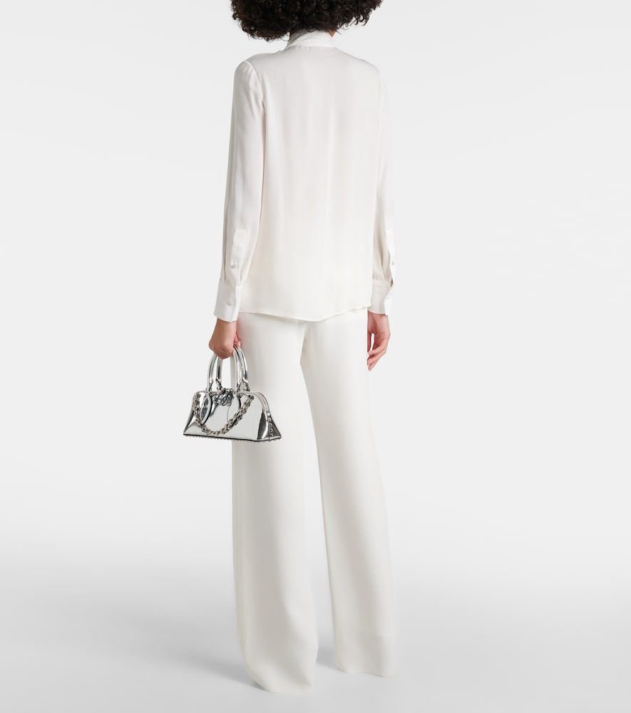 Bow-tie neck silk georgette blouse - Valentino - Modalova