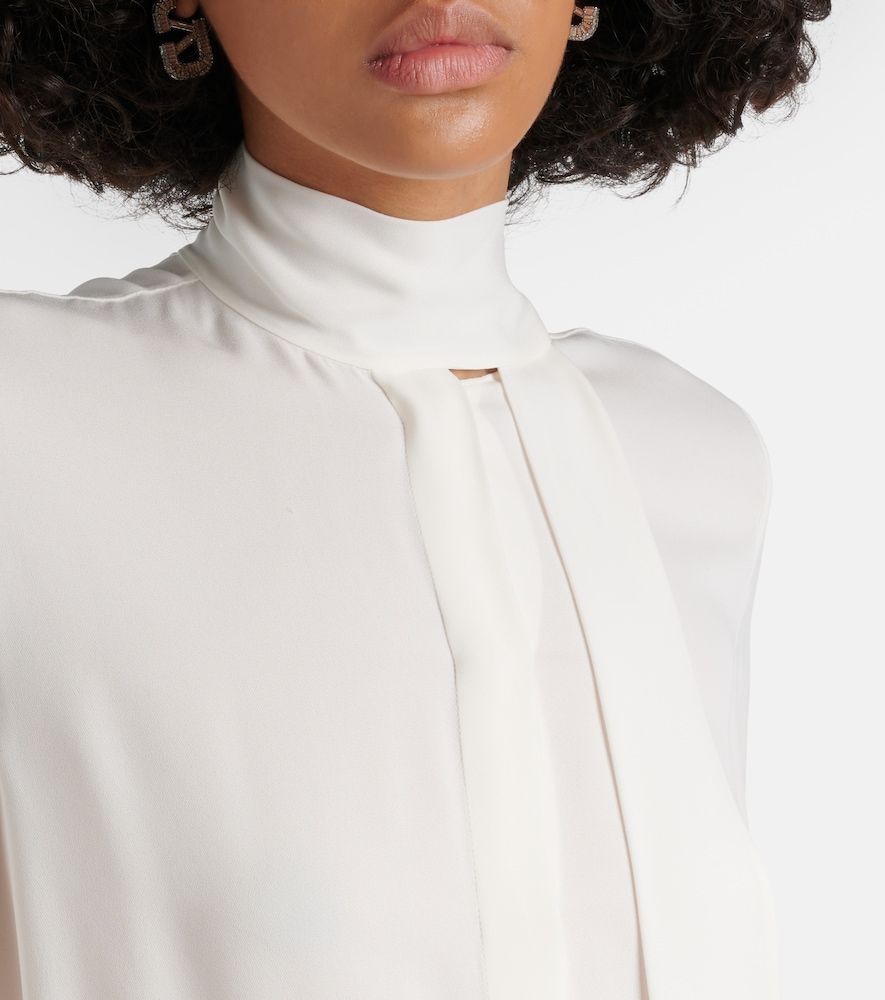 Bow-tie neck silk georgette blouse - Valentino - Modalova