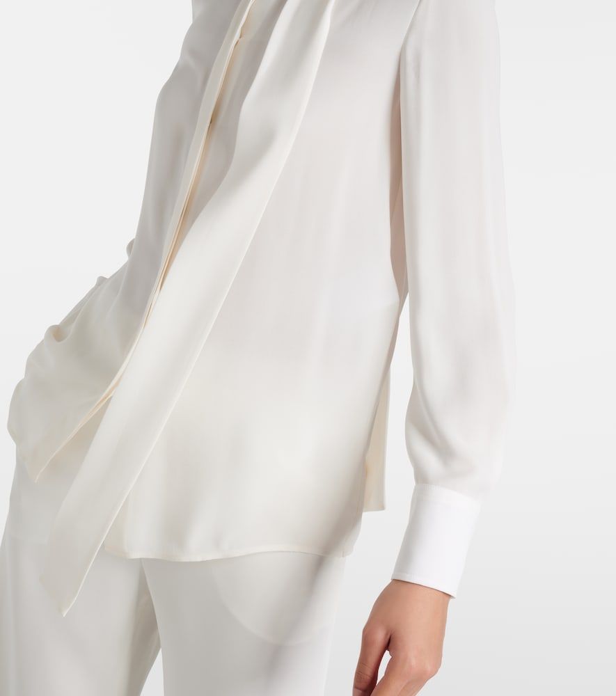 Bow-tie neck silk georgette blouse - Valentino - Modalova