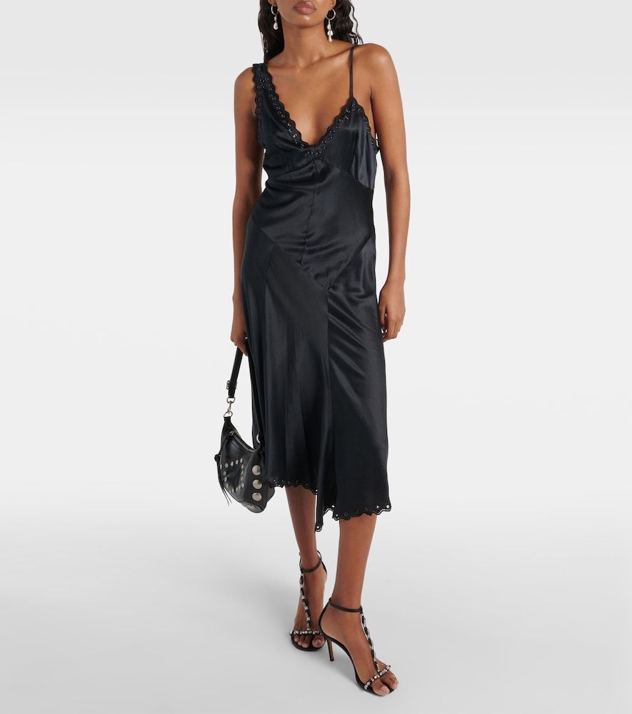 Vestido midi Ayrich de seda bordado - Isabel Marant - Modalova